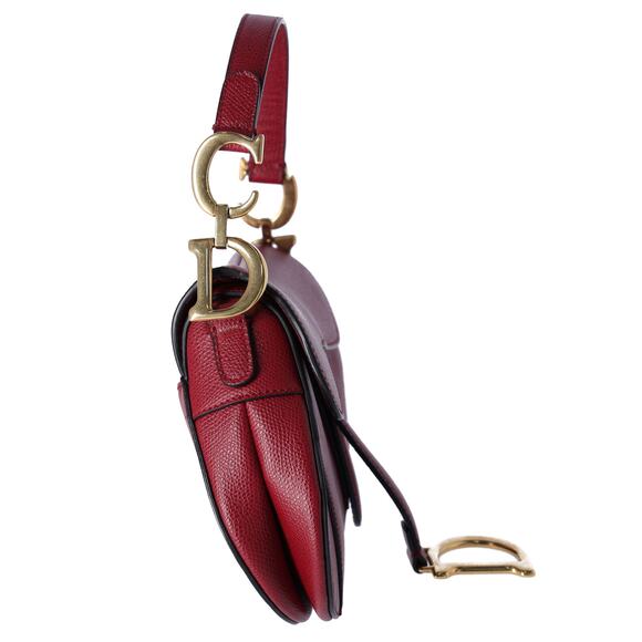 Christian Dior Small Saddle Bag Handbag M0447CWVG Bordeaux Leather - Picture 4 of 11